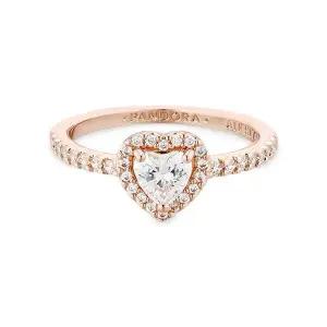 [ PANDORA] 188421C02 스파클링 엘리베이티드 하트 로즈 반지