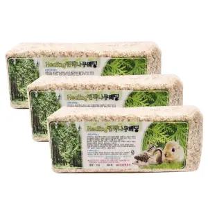 힐링 편백나무 베딩 15L × 3개 햄스터 토끼 앵무새 소동물 톱밥 깔짚 바닥