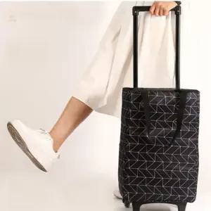 보온보냉 접이식 쇼핑카트 블랙패턴 시장카트