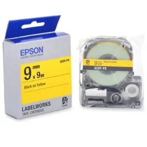 ( EPSON) 라벨테이프 9mm ( SC9Y 노랑 검정)/라벨/인쇄기/테잎/리필/프린트/용지/테이프/라벨지/스티커