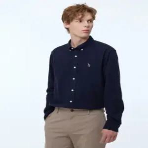 [24FW] WHSH4D502N2 반값세일스테디셀러 네이비 버튼다운 면 긴팔캐주얼셔츠