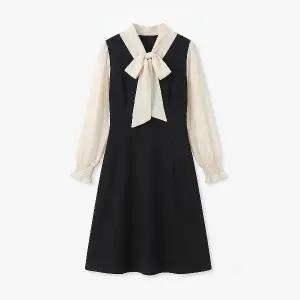 클라셰 셔링럭셔리리본원피스_B5F0120