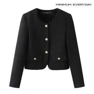 [롯데백화점]미니멈에브리데이/보니스팍스 [미니멈 에브리데이]노카라 페미닌 페이크 포켓 트위드 자켓 (EA
