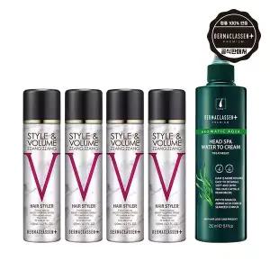 더마클라센 볼륨짱짱 흑채스프레이 블랙 120ml x4 + 헤드스파 탈모케어 트리트먼트 250ml