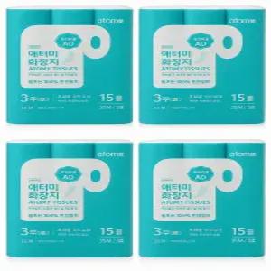 애터미 화장지 4D(35M x 15롤) x 4팩