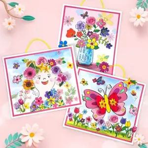 만들기 봄꽃 입체 컬러링 종이 액자 3인용) 탑키드 DIY액자 봄액자 봄만들기 액자만들기 봄꽃