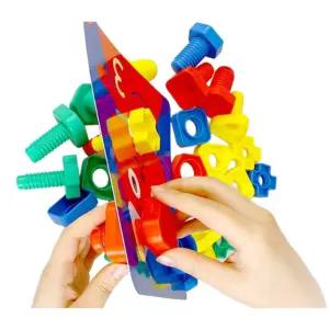 유아 손조작 발달놀이용 너트볼트 조이기 활동세트 32P 체험완구 조립블럭 돌봄교실