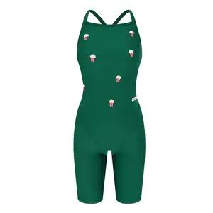 아레나 여성수영복 플러피프렌즈2 선수 4부 반신 스트랩백 A5SL1CE02GRN