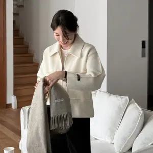 [메이블루]투포켓 니트 집업자켓