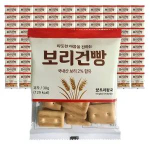 금풍제과 보리건빵 군용 건빵 군대 교회전도 소포장 30g x 100개