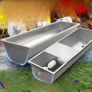 튼튼한 염소 스테인리스 양용 사료통 급수대 물그릇 음수대 가축 1.5m