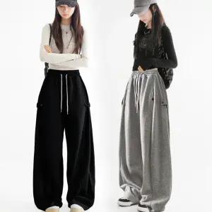 주니어 롱길이 옆라인 스냅단추 주름 트레이닝 팬츠 면바지 초등학생 여아 면바지 중학생옷