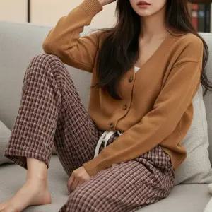 D5063기모 와이드 체크 실내복 바지 잠옷 바지 커플 잠옷 기모 바지 수면잠옷 커플바지 여성 남성 남녀공용