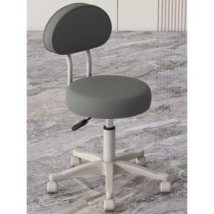 스툴의자 원형 회전 의자 병원 등받이 화이트 보조 모델 높이조절