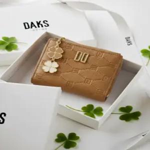 닥스 액세서리 26SS [EMBLE] 엠블 브라운 DD로고 소가죽 슬림 반지갑 DCWA6E665W2