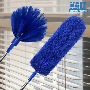 [월드크린]칼트 길이 조절 장대 거미줄 먼지 제거기 3종 블루 청소 솔 천장 벽 방충망 간판