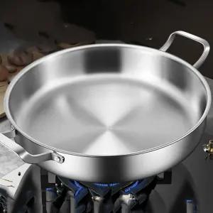 통7중 스텐 후라이팬 인덕션 대용량 스텐팬 냄비 원형 전골 316 깊은 스테인