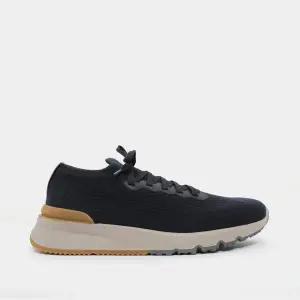 브루넬로쿠치넬리 백로고 울 니트 삭스 러너 남성 스니커즈 MZUWLBO253 CEG72