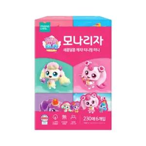 모나리자 캐치 티니핑 미니 미용 티슈 230매 6입/각휴지/곽휴지/업소용/각티슈/곽티슈/화장지/개업선물