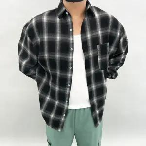 남성 남자 오버핏 루즈핏 체크셔츠 남여공용 캐주얼 남방 빅사이즈 M~3XL 베이직 오버핏 체크셔츠