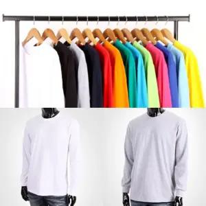 국산 베이직 라운드 긴팔티 남녀공용 20수 면100% 이너티 단체티셔츠