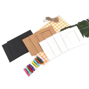 종이액자 컬러 집게 미니 포토 프레임 SET 사진 벽걸이 DIY