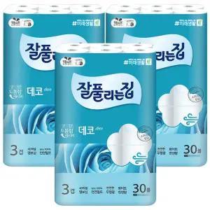 잘풀리는집 3겹 더도톰한데코 30m 30롤 x3개