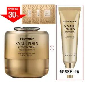 [롯데백화점]토니모리 [NEW] 스네일 PDRN 리커버리 크림(아이크림+스네일팩3매)+백화점쇼핑백