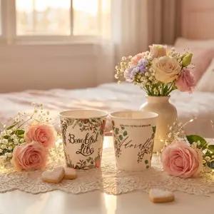 [국내생산] 천연펄프 뷰티풀 2종 6.5온스 종이컵 500개 190ml