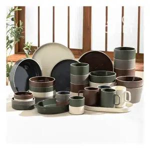 [한정기획]윤도자기 차곡 4인 34P 그릇세트(전자렌지/식세기/오븐 사용가능) 국산 혼수식기 집들이선물 신