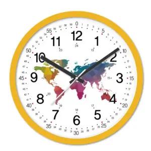 글륵 보헤미안 머스타드 컬러 벽시계 세계지도)