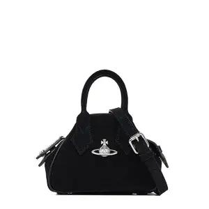 [비비안웨스트우드] 25FW 블랙 미니 야스민 스웨이드 크로스 토트백 5C010005W L007E N401