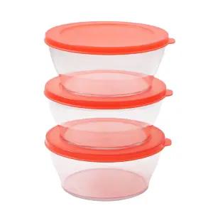 타파웨어 크리스탈 볼 대형 3P no.539 반찬통 냉장고 음식 식재료 이유식 밑반찬 샐러드 요거트 밀폐용기