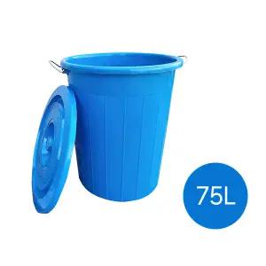 옳은유통 청통 75L/ 대형 플라스틱 만능용기 대용량 쓰레기통 물통 바케스 재활용통