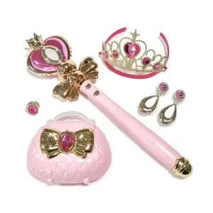 블링 요술봉세트-핑크 핸드백 귀걸이 반지 왕관여아선물 악세사리 공주놀이 역할 장난감