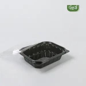 PET반찬포장용기 JH204 검정 600개 SET 샐러드 도시락찬 배달 포장용기
