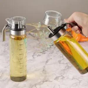 내열 유리 오일병 소스통 350ml 눈금 간장병 양념 참기름 간장 시럽 기름 병 용기 R804-O