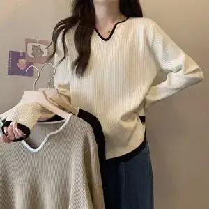 소프트 여리 브이넥 찰랑 티셔츠 여름 상의 봄 가을 여름 긴팔 간절기 상의 블라우스 티셔츠 셔츠