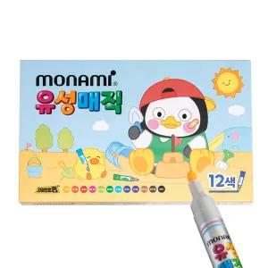 모나미 펭수 유성매직 12색 둥근닙 캐릭터 유성마카 매직 마카펜