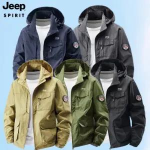 JEEP SPIRIT 남성 봄가을 후드 방풍 재킷 작업복&등산복