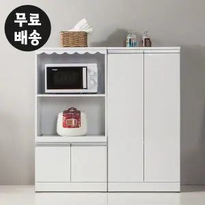 [벤티스가구]리보 주방 렌지대 수납장세트 밥솥다이 부엌 전자레인지대 밥통(1200/화이트)