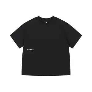 캉골키즈 레터링 오버핏 숏 슬리브 티셔츠 SB 0050 블랙