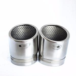 1쌍 크롬 스테인레스 스틸 배기 테일 리어 머플러 팁 파이프 아우디 A4 B8 2.0T