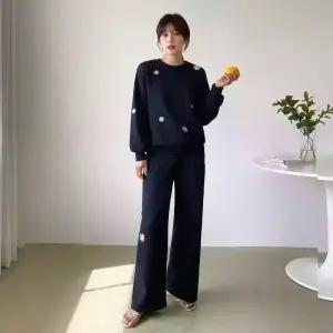 [핑크시슬리] SET/플라워 자수 포인트 트레이닝세트