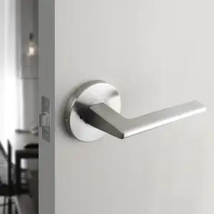 스텐 방문손잡이 론드 도어 무광실버