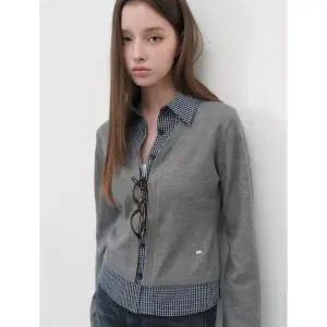 GENERALIDEA 체크 셔츠 레이어드 가디건 GREY / WBE3L04530