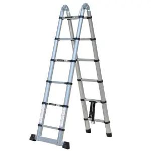 [감씨]접이식 안테나 사다리 일자형+A형 겸용 알루미늄 계단 휴대용