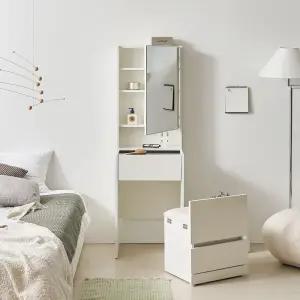 보루네오 마르체 루아 수납 거울 틈새 화장대 세트 (거울/스툴포함) BGW339