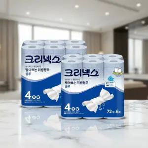 크리넥스 빨아쓰는 위생행주 블루 72매 6롤 2팩