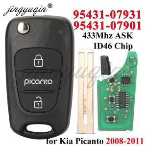 기아 모닝 2008 2011용 jingyuqin 433Mhz ASK ID46 리모컨 자동차 키 컨트롤 95431-07931 /07930 SEKS-SA10